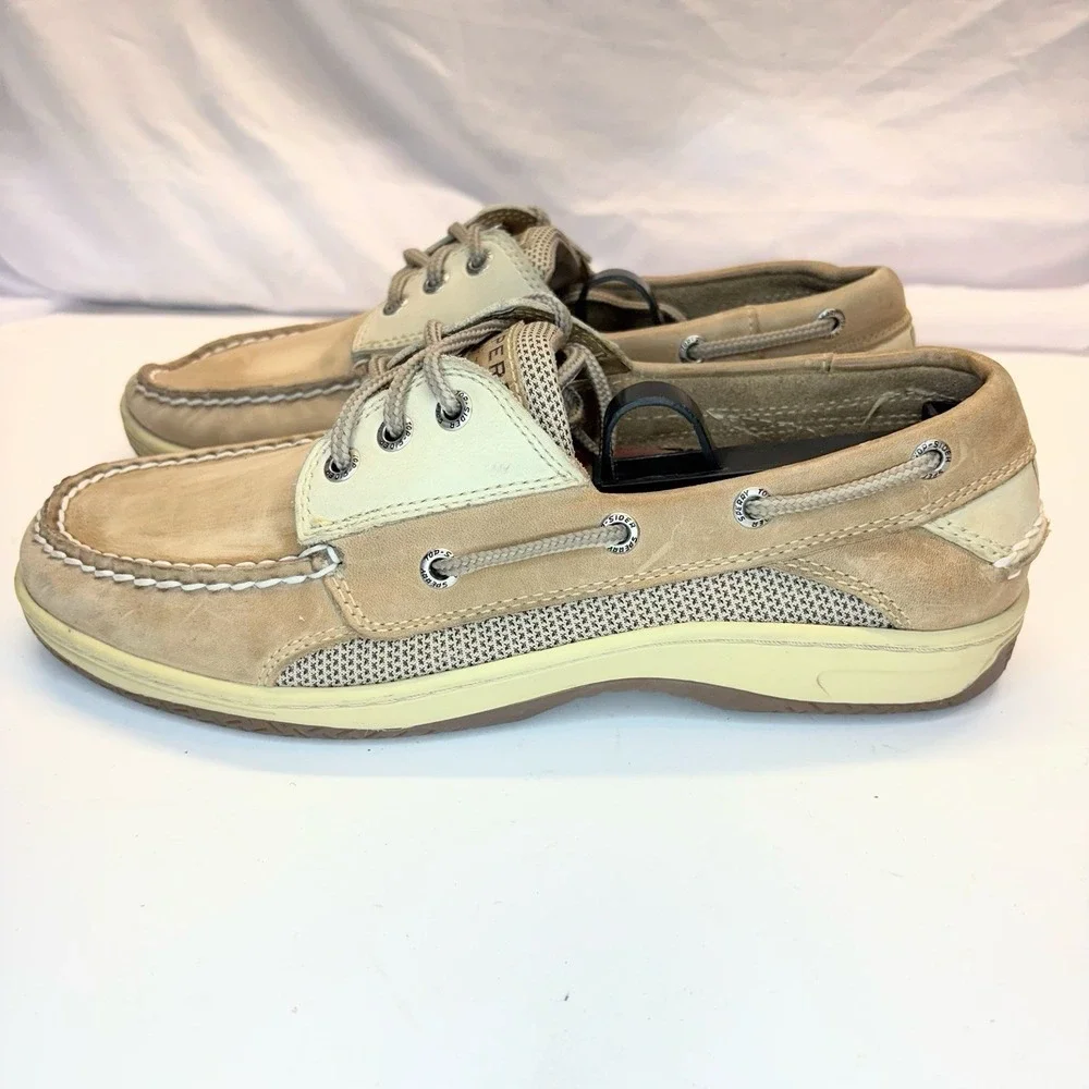 Sperry Top Sider Billfish Boat Shoes Men's Brown Leather 3‎ Eye Deck Size 8.5 M